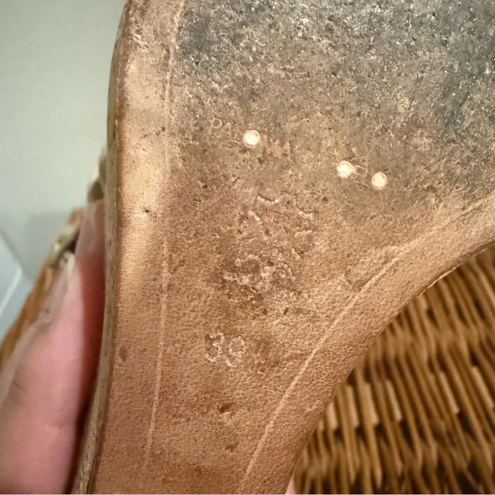 Paloma Barcelo Wedges Sandals Women’s 39.5 Tan Suede Platform Strappy Designer